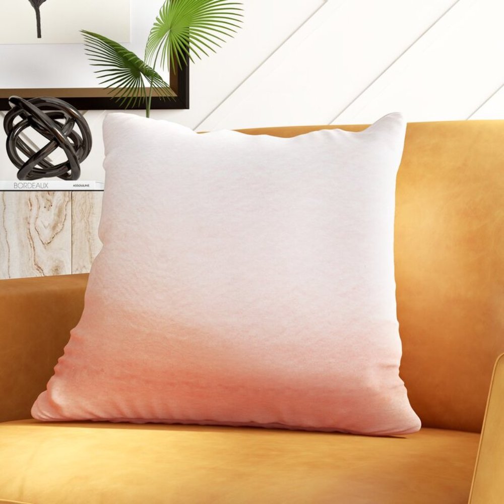 MERCURY ROW Peach Montano Outdoor Throw Accent Pillow 18” NEW